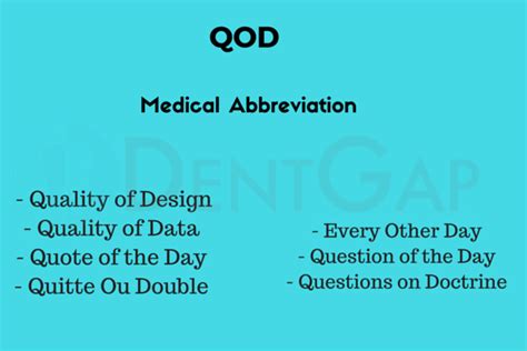 QOD Medical Abbreviation Meaning